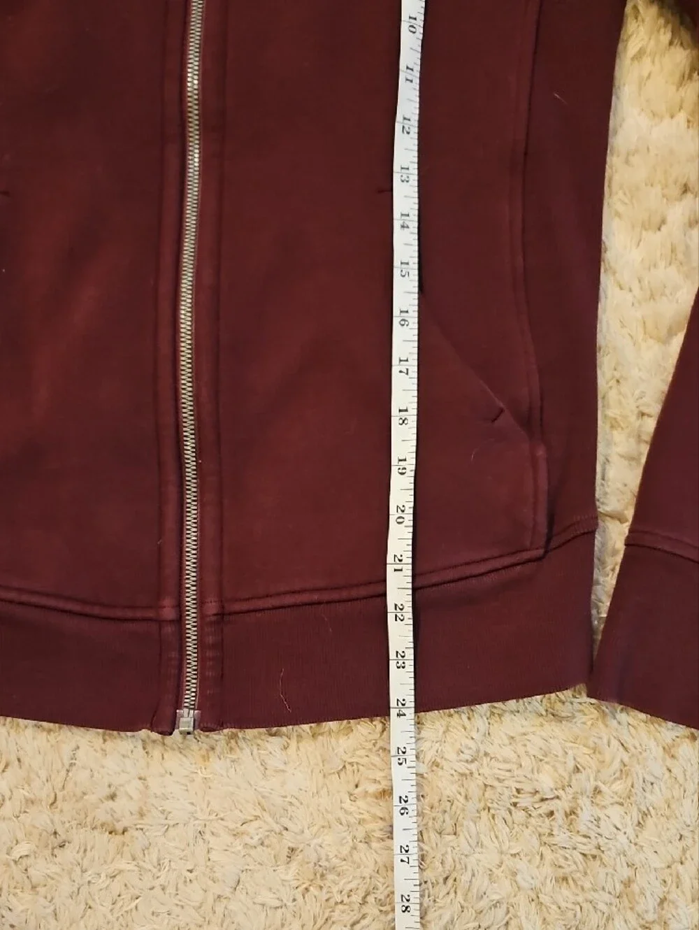 lululemon athletica Burgundy Full-Zip Scuba Hoodie